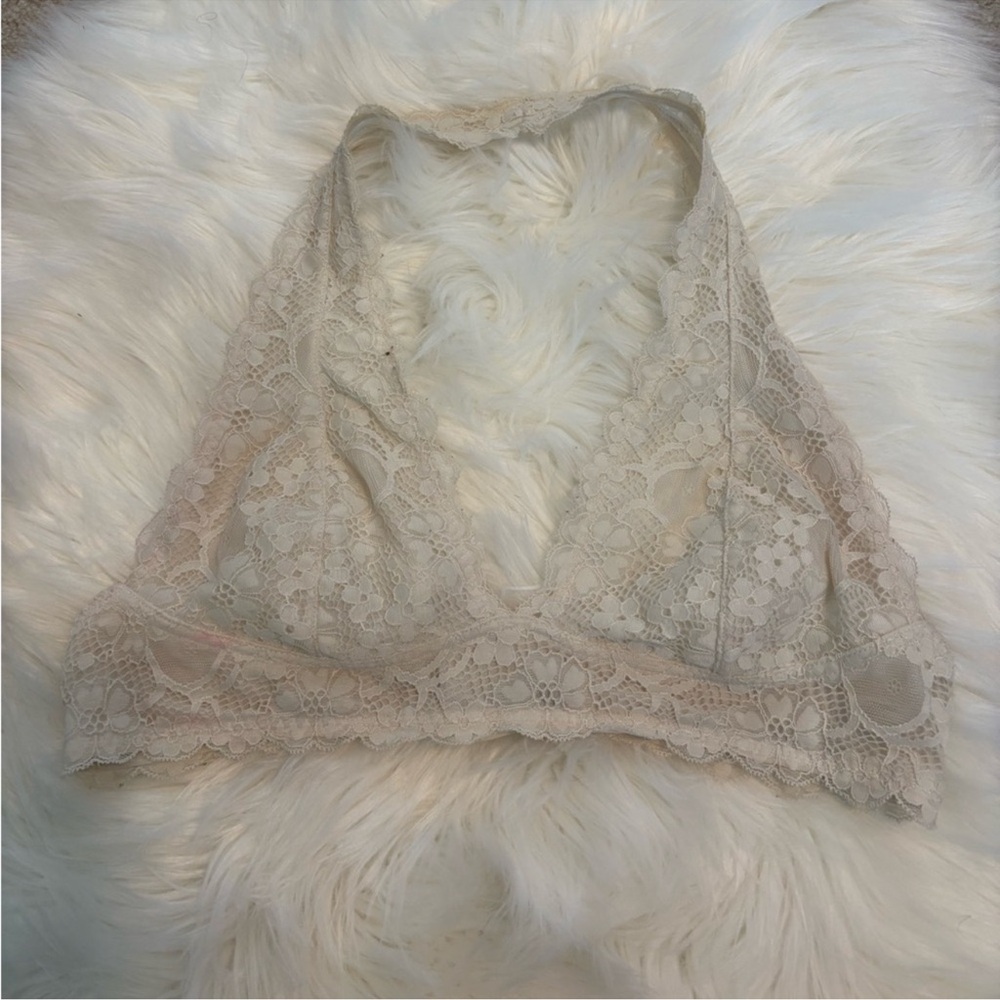 EUC Free People Galloon Lace Halter Bra Set of 3 Size M/L - Picture 3 of 8